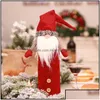 Decorações de Natal Decorações de Natal Gnomos Vinho Garrafa Er Handmade Swedish Tomte Papai Noel Toppers Bags Holiday Home Drop Dhues