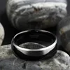 Anéis de casamento Somen 6/8mm de tungstênio preto de tungstênio anel de cúpula de bordas polidas de design de bordas de design jóias anilos hombre 221119