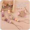 حاملي Pacifier Clips# Infant Beech Baby Cartoon Star Wood Chain antidrop ansidrop clip pendant 221119