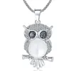 Retro Crystal Owl Pendant 925 silverhalsband mode tröja kedja smycken handgjorda lyckliga amulettgåvor till hennes kvinna231d9250578