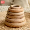 Baby Teethers Toys 70555040mm Wood Ring Smooth Surface Natural Wooden Rodent Teething DIY Making BPA Free 221119