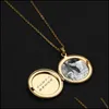 Pendant Necklaces New Stainless Steel Round Open Lockets Pendant Necklace For Women Men Cod Holds Pos Engraving Words Jewelry Gift D Dhnpc