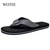 Wote Men Flip Flops 고품질 편안한 해변 샌들 남성 슬리퍼 남성 대형 크기 50 캐주얼 신발 혼돈 homme J220716