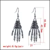 Bengelen kroonluchter vintage Halloween SKL hand oorbel voor vrouwen en kinderen botten bengelen oorbellen drop levering sieraden dh05z