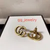 Frauen klassische Gest￼t Ohrringe Mode goldene Ohrringe Doppel G Retro Hollow Letter Ohrringe Pers￶nlichkeit Party Schmuckschatulle