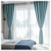 Tende di lino ispessite per tende per soggiorno Camera da letto oscurante termica Decorazioni eleganti di lusso Modern Sheer Tulle Voile Set Hall Windows