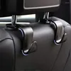 الخطافات 2pcs مقعد السيارة في السيارة الخلفية Hidden Headder Headrest Lood for Handbag Storing Coat Storage Organizer Black Hook Organizer