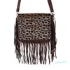 Evening Bags Whole Brown Cow Women's Vegan Leather Hobo Fringe Crossbody Tassel Purse Lady Vintage Small Handbag Cute For230F