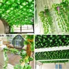 Fleurs décoratives artificielles lierre vert feuilles de vigne guirlande plantes vigne faux feuillage décor à la maison tenture murale rotin chaîne