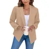 Abiti da donna Abito blazer da donna Cardigan aperto sul davanti Giacca attillata a maniche lunghe Casual da ufficio ritagliata