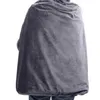 Couvertures flanelle couverture chauffante Wrap châle jeter portable électrique avec boutons 3 réglages de chauffage lavable pour les enfants adultes