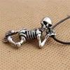 Pendant Necklaces Vintage Skull Necklace For Men Women Retro A Lying Baby Skeleton Zinc Alloy Gothic Jewelry Fashion Party Gifts