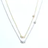 100% 925 Collier minimal en argent sterling CZ Chaîne de liaison oculaire en argent Couleur Gold Simple délicat minimaliste Bijoux 290H1533783