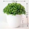 Decorative Flowers 2Potted 14x14cm Small Green Grass Ball Artificial Plants Bonsai Christmas Halloween Party Home Ornament Desktop Mini