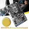 Schede madri B75 ETH Mining Scheda Madre 12 PCIE A USB LGA1155 SATA 15Pin 6Pin Cavo 4PIN Interruttore Con Luce