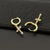 Pendientes brillantes Unisex de moda para hombres y mujeres, pendientes cruzados de moissanita de plata esterlina S925, bonito regalo para amigos