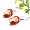 Charm Beautif Kids Earring Handmade Polymer Clay Soft Santa Claus Earrings For Women Fashion Christmas Piercing Ear Studs Jewelry Gi Dhr1M