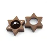 Sieradenzakken 2022 Weddingring doos Zhexagon star drager houten vintage houder