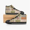 Кроссовки мужчины одеваются обувь Canvas Shoes Custom Women Fashion Black Orange Mid Cut Cute Heartoor Hoalk Color5869737