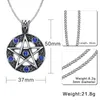 Pendentif Colliers Bijoux En Acier Inoxydable Sur Mesure En Gros Titane Incrusté Bleu Strass Pentagramme NE157