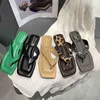 Kobiety Summer Fashion Flip Flop Flat Outdoor Casual Beach Slides Panie Wygodne kwadratowe majtki na sandałach otwarte palce slajdy J220716