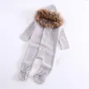Infant Baby Rompers Winter Clothes Newborn Baby Boy Girl Knitted Sweater Jumpsuit raccoon Fur Hooded Kid Toddler Outerwear T2007065867368