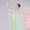 Scena Wear Fairy Classical Dance Tops Women Hanfu zielony chiński strój Chifon Practice Festival Festival Festival JL4520