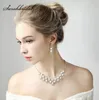 Fashion Wedding Bridal Jewelry Sets Party Collar Parring Jewelery Juego de joyas SimulatedPearl Accesorios de joyería 150363731329