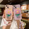 Mode Women Phone Cases iPhone 14 13 12 11 Pro Max 8 7 6S X XS XR Rainbow Flower Armband Silicone Lens Protection