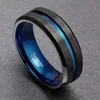 Fedi nuziali TIGRADE 6/8 / 10mm Blue Black Mens Carburo di tungsteno Ring Line Design per le donne Fidanzamento Moda Taglia 6 -17 221119