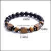 Kralen lava vulkanische armband vierkante kubus amethist agaat tijger eye natuursteen kraal streng armbanden vrouwen mannen mode sieraden dro dhu0j