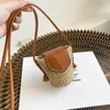 Tasarımcı Teen Triomphe Dokuma Saman Çantası Klasik Kadınlar Messenger Crossbody Bags Lüks Kızlar Plaj Omuz Çantası Çanta Vintage Rattan Yaz Tote