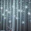 Strings Snowflake Curtain String Lights 96 LED Christmas Fairy Waterproof Garland For Household Unique Supply