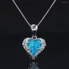 Pendentif Colliers JLP202 Coeur Forme Poisson Contracté Belle Opale Collier Bijoux Pour Femmes Cadeaux