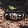 Andra armband mode handgjorda mti lager flätade armband härliga bin konst bild glas cabochon svart läder wrap armband för dh6oa