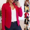 Damenanzüge Blazer Herbstmode Frauen Einfarbig Langarm Stehkragen Slims Fit Blazer Mantel Kleidung 221119