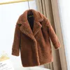 Set di abbigliamento 2022 Inverno Moda Ragazze Cappotto di pelliccia sintetica Teddy Bear Giacche e cappotti lunghi Addensare Parka caldo Capispalla per bambini Abbigliamento D73