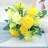 Dekorative Blumen, 1 Bund mit 10 Seidenhortensien, künstliche Blumen, weiße Hochzeit, kleiner Blumenstrauß, gefälschte Party-DIY-Dekoration