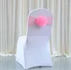 Stol Cover Wedding Cover Sashes Band med Flower Weddings Elasticity Chairs El Banquet Birthday Party Seat Back Decor SN SN