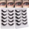 Faux cils ailés légers et épais, bouclés, croisés, faits à la main, réutilisables, multicouches, 3D, bande d'allongement de la queue des yeux, Extensions de cils