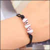 Charm Bracelets Tennis Sports Charm Bracelets Basketball Baseball Wax Couple Bracelet Summer Beach Jewelry Gift Drop Delivery Dhcht