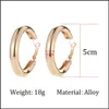 Hoop Huggie Zuid -Korea Gold Color Big Circle oorbellen Liefhebber Ringoor voor vrouwen Hip Hop Hoop Jewelry Gifts Girls Drop Delivery Dh3jw