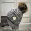 Thick Beanies Women Men Winter Wool Hats Designer Print Knitted Cap Pompom Beanies Skiing Hat