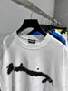 xinxinbuy m￤n designer tee t shirt paris kursiv bokstav tryck kort ￤rmdom bomull kvinnor vit svart r￶d xs-l