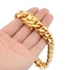 Charm Bracelets PVD plating gold thin cuban link chain bracelets for men digns