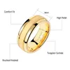 Bandringar She Golden Color Men's Charm Finger 8mm Tungsten Carbide Frosted Bands Wedding Jewelry for Men Storlek 7-13 TRX059 221119