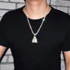 New US Dollar Money Bag Pendant With Tennis Chain Gold Silver Color Bling Cubic Zircon Men039s Hip hop Necklace Jewelry For Gif2347341