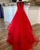 Crystals Girl Pageant Dress 2023 Ballgown AB Stone Red Organza little Kid Birthday Formal Party Gown Toddler Teens Preteen Tulle Cape Halter Neck Keyhole BC14573