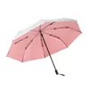 Niello Double Titanium Silver Umbrella 3 Fold Vinyl Rafforza la protezione solare e la pioggia all'aperto J220722
