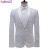 Costumes pour hommes Blazers Brillant Blanc Paillettes Glitter Tuxedo Blazer Hommes Col Châle Un Bouton Robe Costume Veste Hommes De Noce Vêtements De Scène 221118